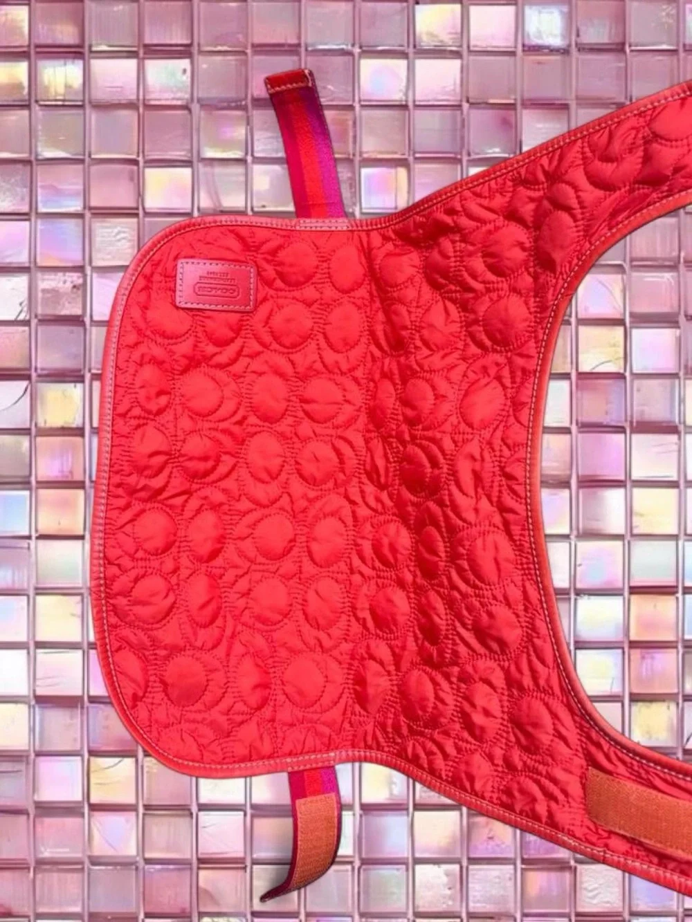 Coach Quilted Clutch in Vibrant Red - Picture 4 of 7
